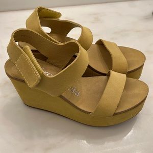Pedro Garcia Yellow Suede Wedge